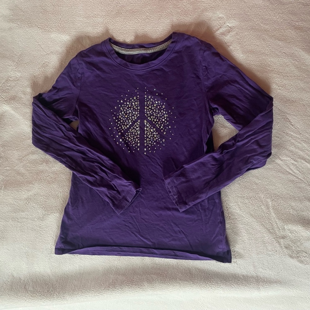 Falls Creek Girls Purple Rhinestone Long Sleeve